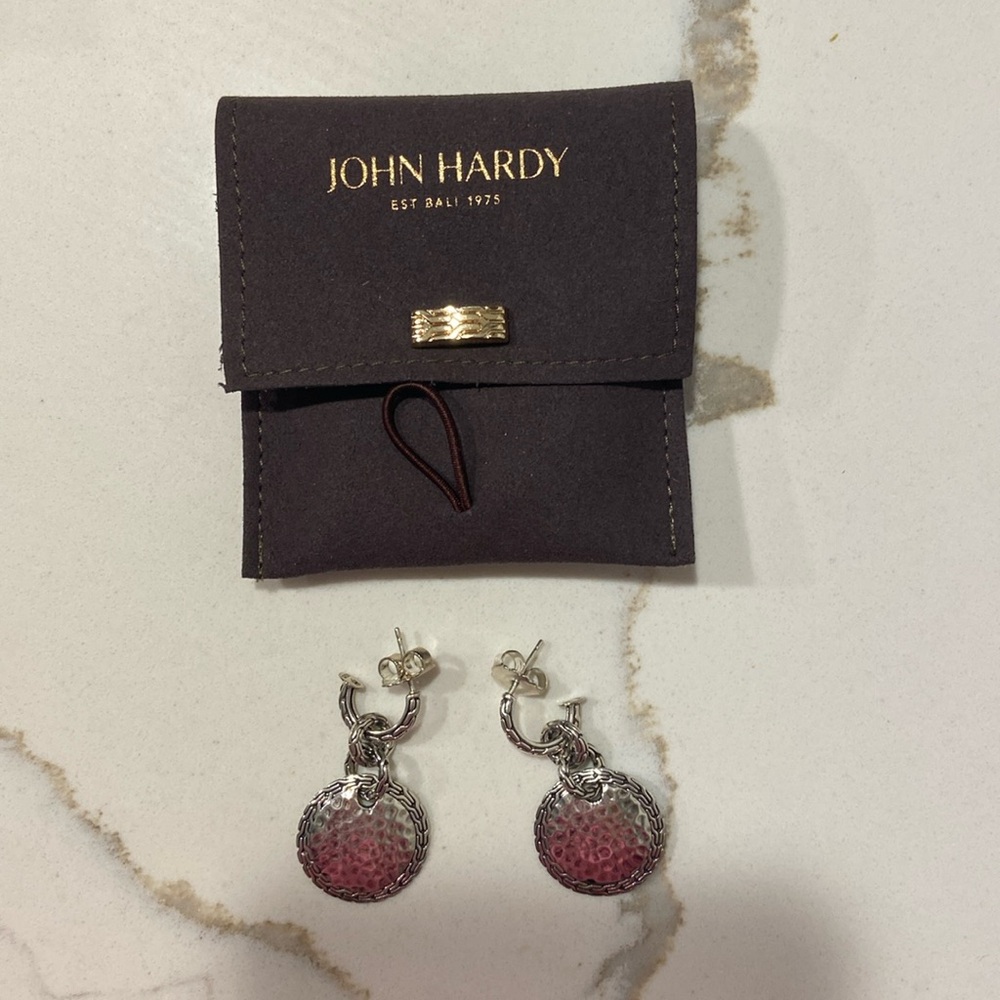 John Hardy Hammered Drop Earrings